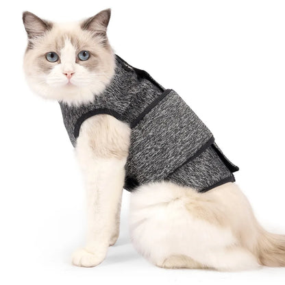 Adjustable Cat Calming Vest Soft Elastic Cat Anxiety Jacket Breathable Cat Recovery Clothes Anti Anxiety Pet Coat Prevent Fright