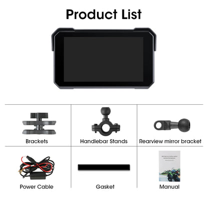 Jansite Motorcycle Display Screen Carplay Moto Navigation Portable Digital Dashboard Motobike Android Auto Waterproof BT Monitor