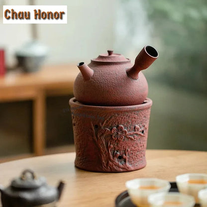 Antique Dunhuang Charcoal Tea Fire Stove Japanese Coarse Pottery Cooking Teapot Water Boiling Pottery Kettle Fire Warmer Wine