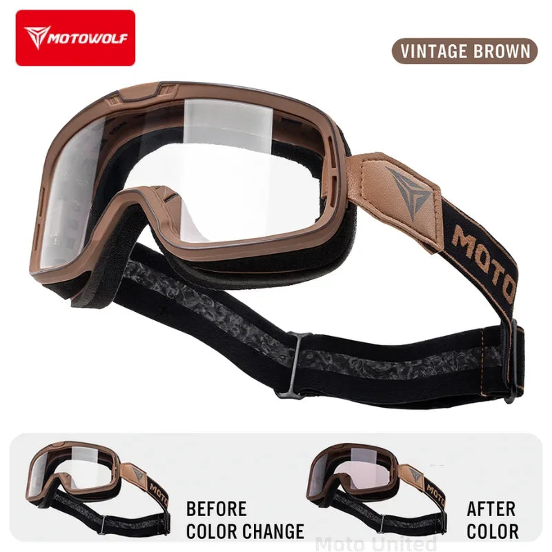 Motowolf Motocross Goggles Photochromic Windproof UV Protection Riding Glasses Men Women Outdoor Motorcycle Dustproof Eyewear