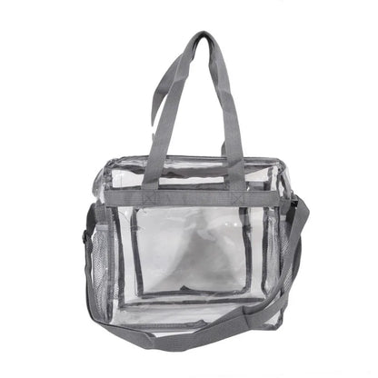 Portable PVC Transparent Shoulder Crossbody Bag Tote Satchel Handbag for Women Lady Large Capacity Clear Bag Shopping Handbag