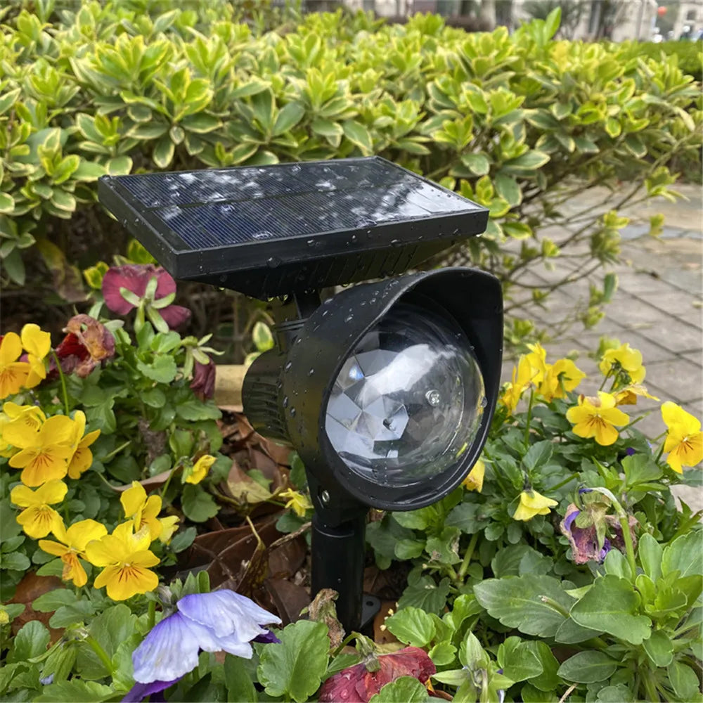 Outdoor Waterproof Solar Spotlights 3LED Colorful Rotatable Solar Projector Lawn Light Solar Landscape Disco Lights