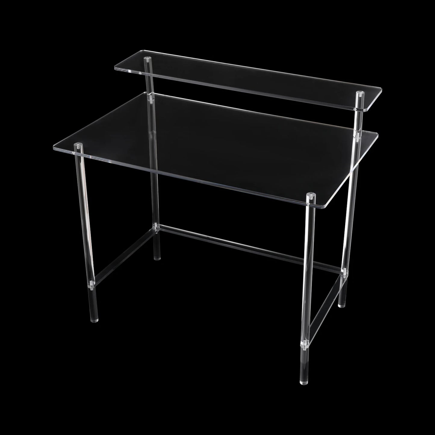 Acrylic Desk 2-Tier Computer Desk Home Office Clear Desk 31.5*19.69*34.65in Writing Table Vanity Desk Study Desk