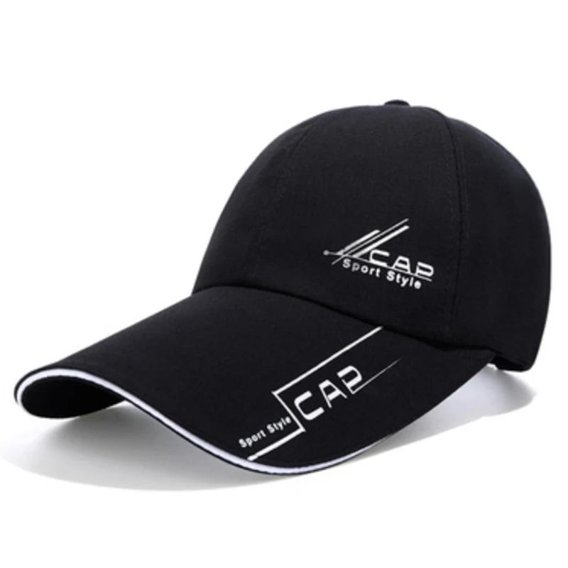 Summer Men Baseball Cap Letter Print Sports Sun Hat Cotton Adjustable Long-Brim Snapback Sun Visor Caps Hip Hop Baseball Hat