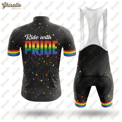 Team Ride with Pride Cycling Jersey Set, Road Bike Equipment, Men's Cycling Shirt, Quick Dry Bicycle Clothes, New