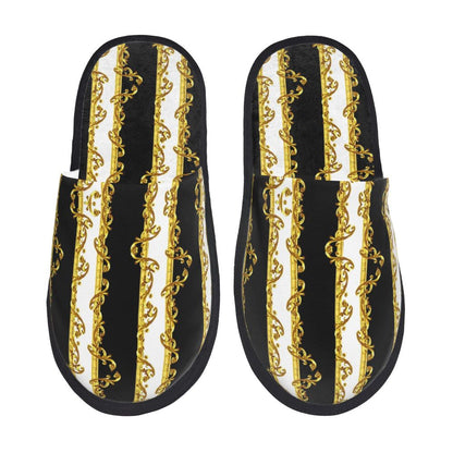 Custom Queen Of Absolutely Everything Gold Baroque Soft Memory Foam House Slippers Women Comfy Warm Anti-skid Sole Slipper