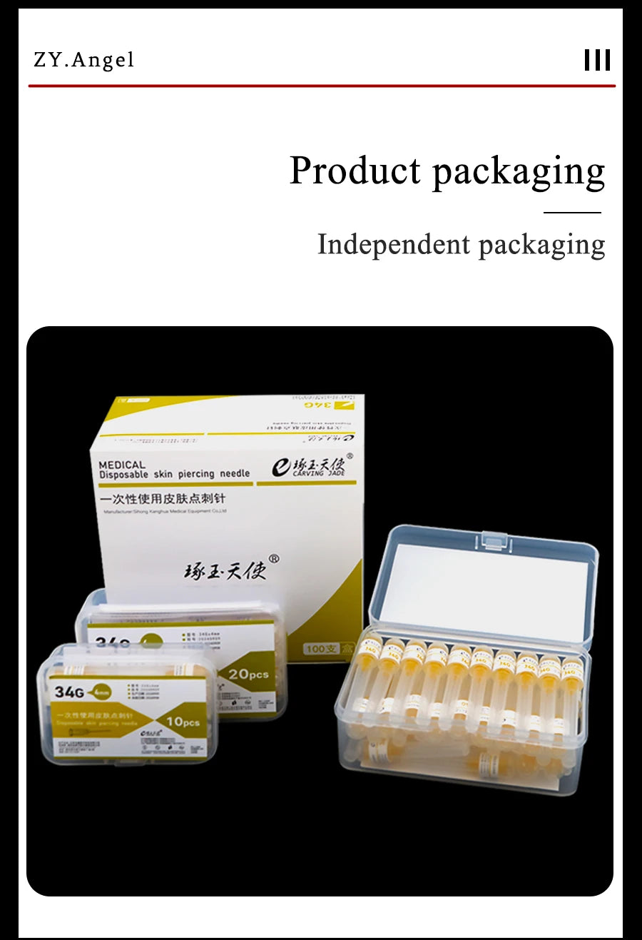 Disposable 34g Medical Small Needle 1.5mm 2.5/4mm Micro Cosmetic Single Head Ultra Small Needle