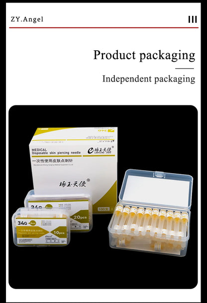 Disposable 34g Medical Small Needle 1.5mm 2.5/4mm Micro Cosmetic Single Head Ultra Small Needle