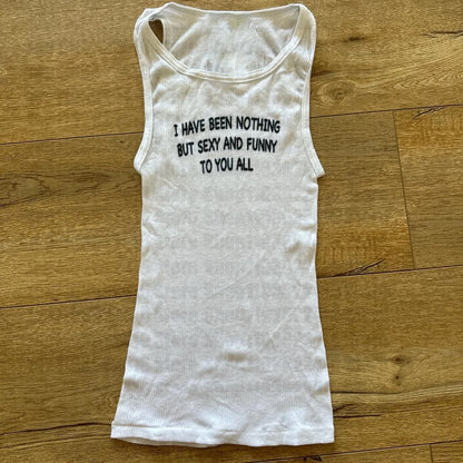Japanese 2000s Style Y2k Crop Top Sexys T-shirt Vintage Goth Letter Summer Woman Korean Popular Streetwear Tanks & Camis Clothes