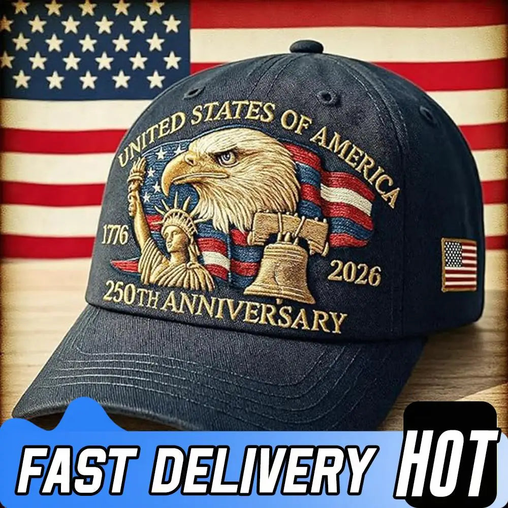 Men Women Baseball Caps US 250th Anniversary Cap Adjustable Retro Washed Patriotic Cap US 250th Anniversary Sports Trucker Hat