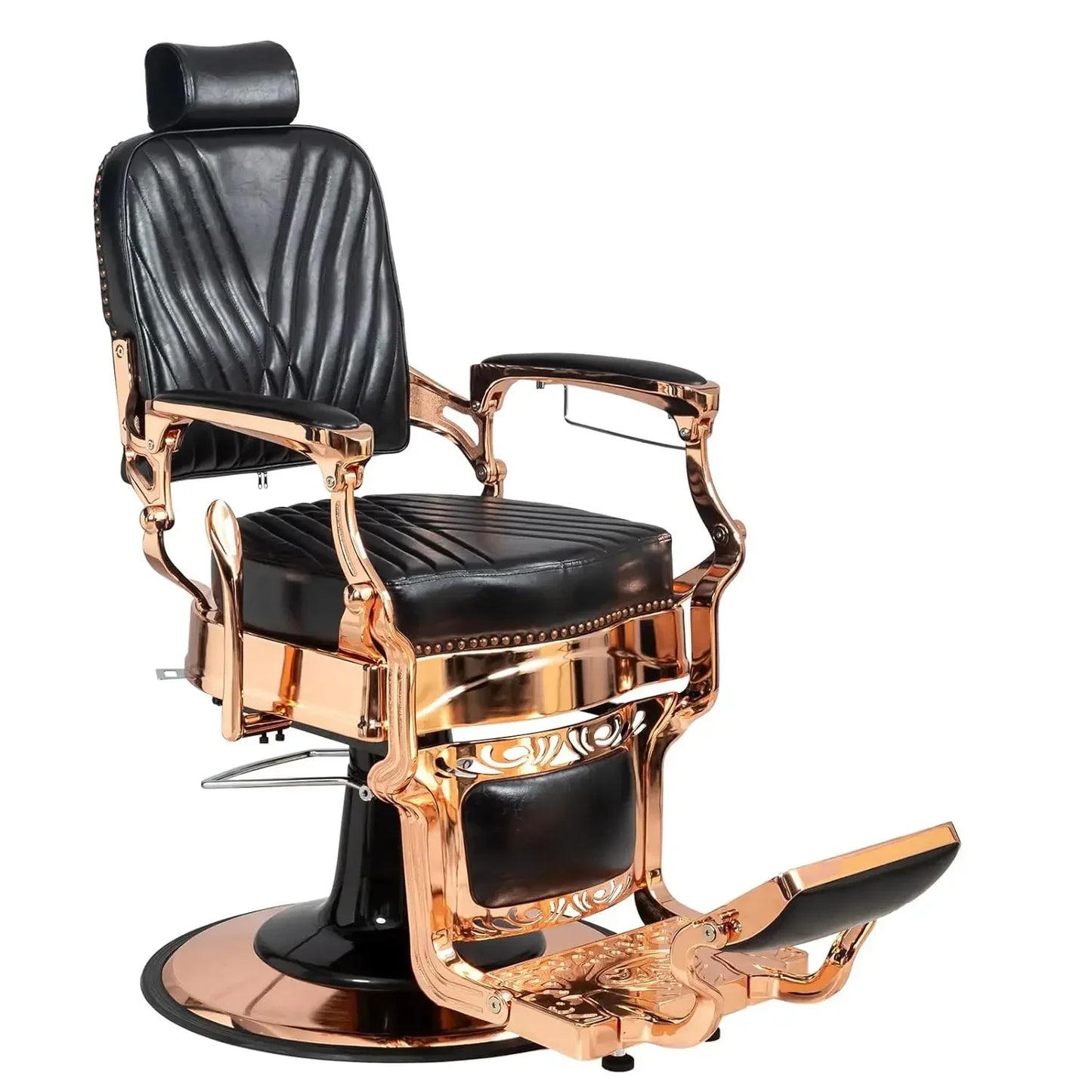 700lbs Heavy Duty Vintage Recline Barber Chair – Hydraulic, 360° Rotatable with Headrest for Professional Salons,Customized