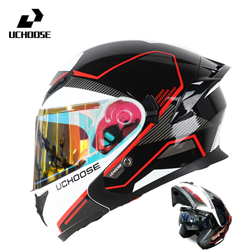 High Quality DOT Motorcycle Helmet Four Seasons Motocross Racing Modular Flip Up Casco Moto Men Women Off Road Helmet Unmasked