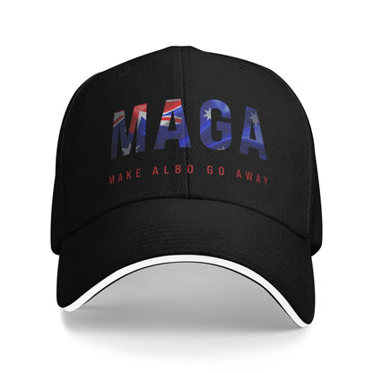 Make Albo Go Away MAGA Sandwich Cap Unisex Outdoor,Baseball Caps Australia Saying Adjustable Sun Caps All seasons Hat