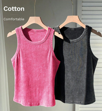 3PCS Set Cotton Camisole Vest Paired Summer Slim Fit Clothing Simple Versatile Basic Top Breathable Womens Korean Style Tops