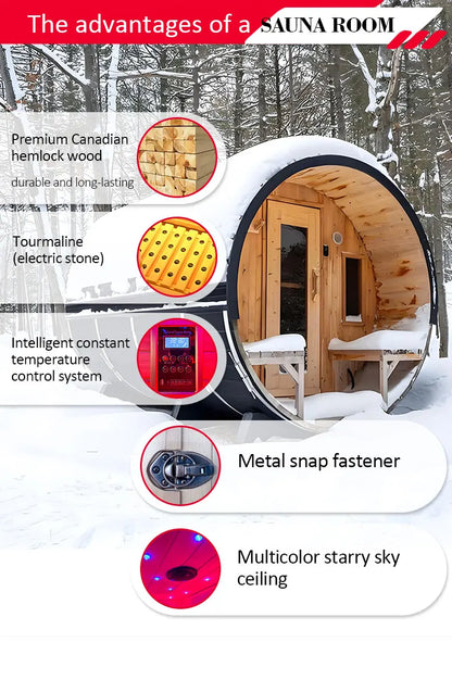 Customizable 2 Person Mini Infrared Sauna Hemlock Wood Low EMF Far Infrared Heaters for Home Detox Health Relaxation