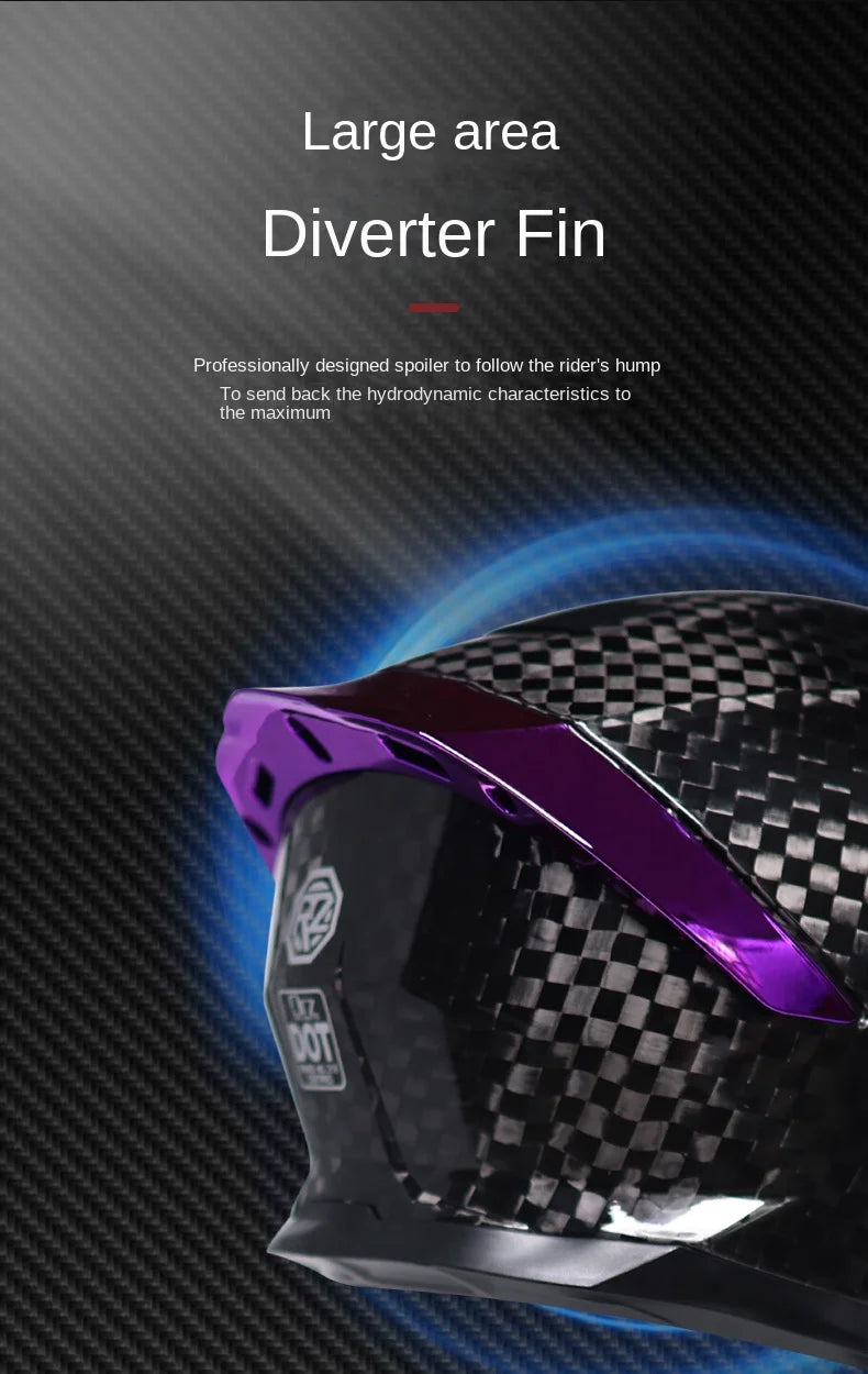 ORZ Carbon Fiber Motorcycle Helmet Four Seasons Full Face DOT Approved Unisex