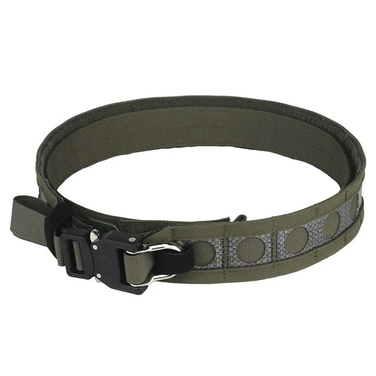 Tactical Ferro-style Bison Lightweight Belt with Quick Detach Metal D-Ring Buckle MOLLE Men's Waist Belt Hunting Pistol Airsoft