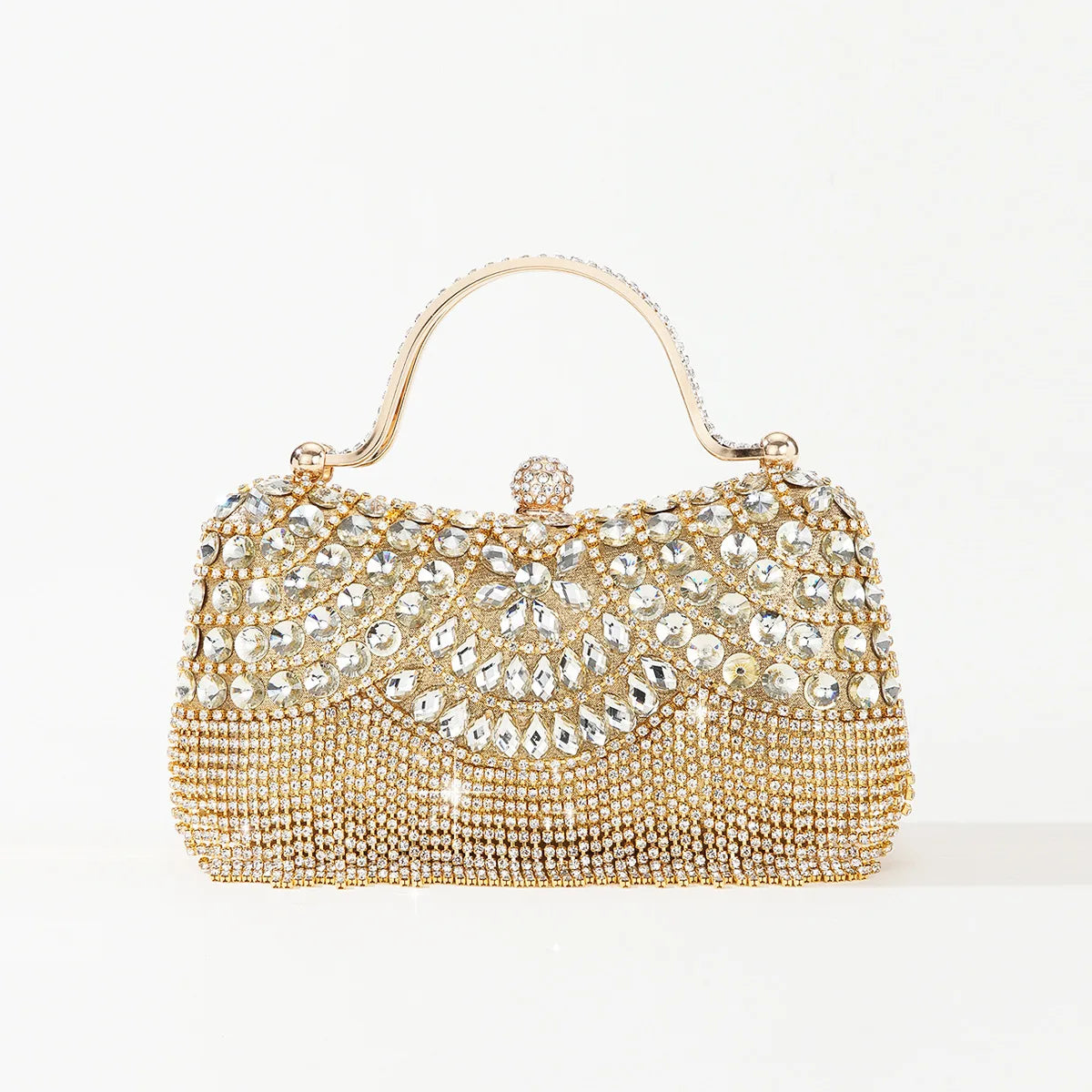 Gorgeous and Shiny Diamonds Rhinestones Tassels Handle Evening Bags for Party and Wedding Clutch Purse Designer Bags Handbags