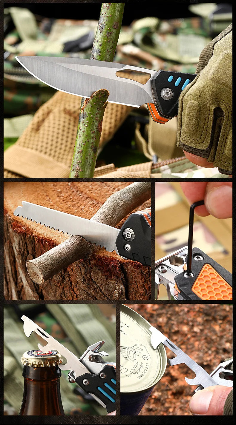 2025 New Outdoor Popular Multi Functional Folding Combination Tool for Convenient Camping and Hiking EDC Survival Equipment