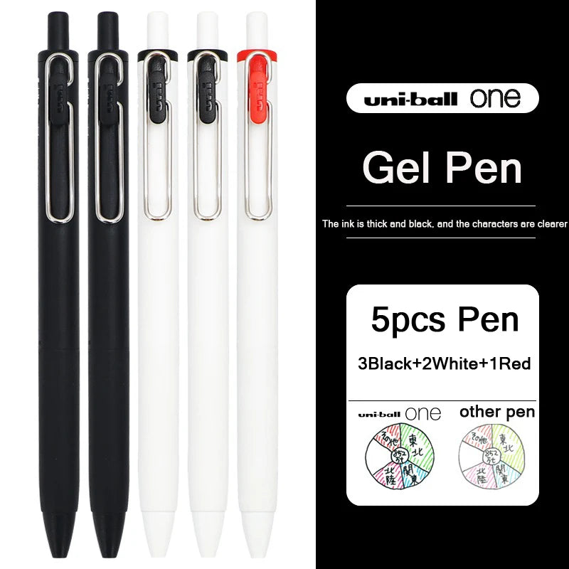 uni-ball one Mitsubishi Limted Gel Pen,Black/Red/Blue/Navy Blue Core Black Technology Signing Canetas for homework,test,meeting