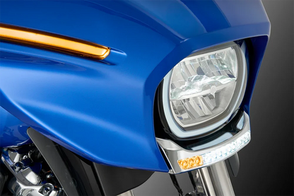 New Motorcycle GOAT-E LED Fairing Light Chrome Amber/White For Harley CVO Electra Street Glide Ultra FLHXU FLHX FLHXSE 2024 2025