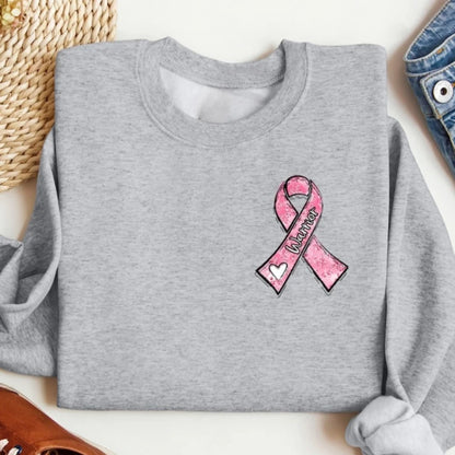 Breast Cancer Warrior Sweatshirt in October We Wear Pink Crewneck Hope Pink Ribbon Sweater Cancer Survivor Women Gift Clothing