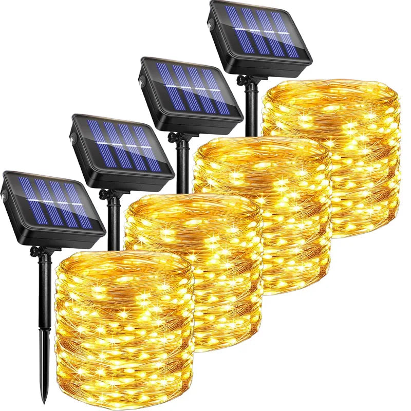Solar Fairy String Lights Outdoor LED String Lights 8 Modes IP65 Waterproof for Christmas Garden Balcony Patio Tree Yard Decor