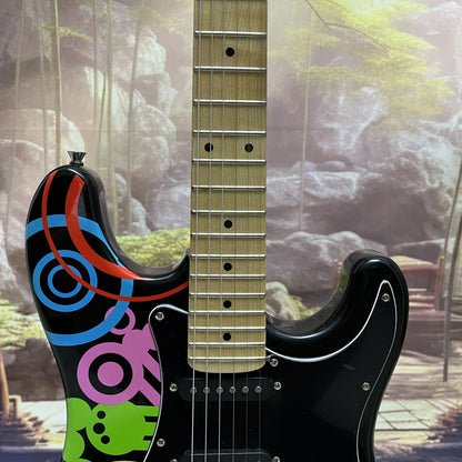 Vicers Rock jazz style ST electric guitar with SSS pickup, colorful graffiti stickers, 22frets ,basswood body ,6 string guitar