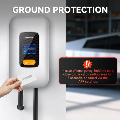 IPENGEN EV Charging Station 32A 7KW TS-NACS Charger Plug for Tesla Car Charger EVSE Wallbox 9.6KW 12KW Fast Charging APP Control