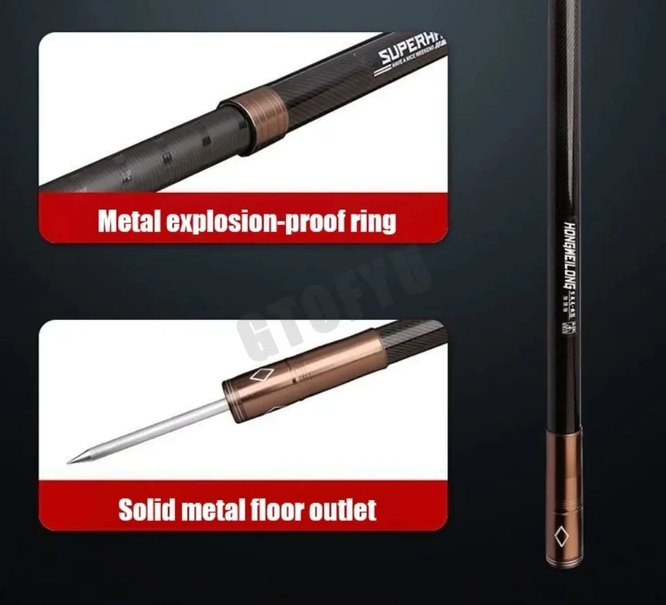 2.1-4.5M Telescopic Fishing Rod Carbon Spinning Fishing Pole Boat Saltwater Freshwater Beach Rock Surfcasting Baitcasting Rod