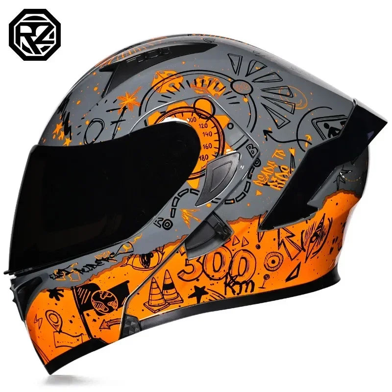 Full Face Motorcycle Helmet for Men and Women - Dual Lens Anti-Fog All Season Riding