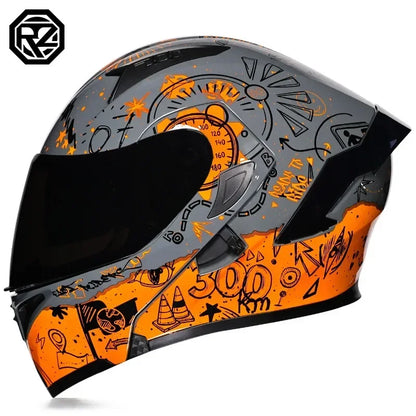 Full Face Motorcycle Helmet for Men and Women - Dual Lens Anti-Fog All Season Riding