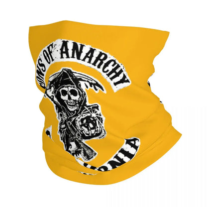 Custom 1 Percenter Essential Sons Bandana Neck Gaiter for Ski Camping Men Women Wrap Scarf TV Show Anarchy Headband Warmer