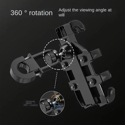 1 Pcs Super stable Motorcycle Handlebar Phone Holder 360 Degree Rotating Motorcycle Navigation Shock-proof Phone Stand Bracket