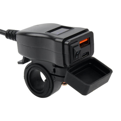 PD QC3.0 Motorcycle USB Fast Charger 12V Power Supply Adapter 60W Handlebar USB Type C Socket with Switch Voltmeter Waterproof