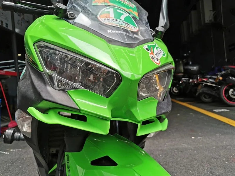 For Ninja 400 Front Wing for Ninja250 NINJA400 2018-2023 Wing Fairing Aerodynamic Winglets Mouth Shell Cover Protection Guards