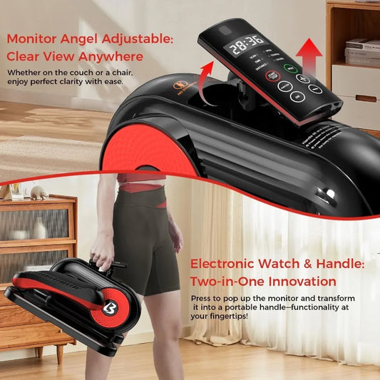 Under Desk Elliptical Machine for Seniors: Electric Seated Pedal Exerciser with Fully Assembled Design Forward and Reverse Move