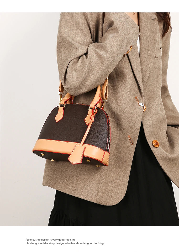 Trend Luxury Designer Ladies Handbag Women's Vintage PU Leather Shell Bag Casual Crossbody Bags for Women Shoulder Bag for Phone