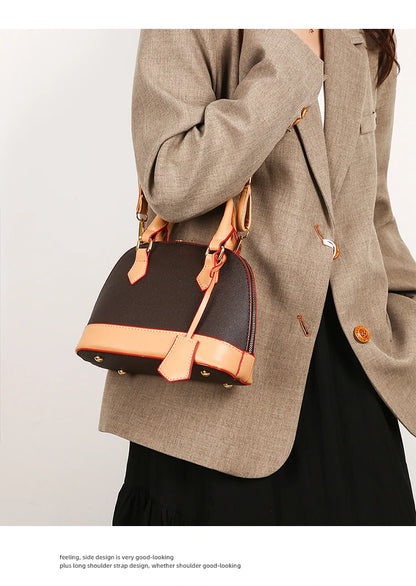 Trend Luxury Designer Ladies Handbag Women's Vintage PU Leather Shell Bag Casual Crossbody Bags for Women Shoulder Bag for Phone