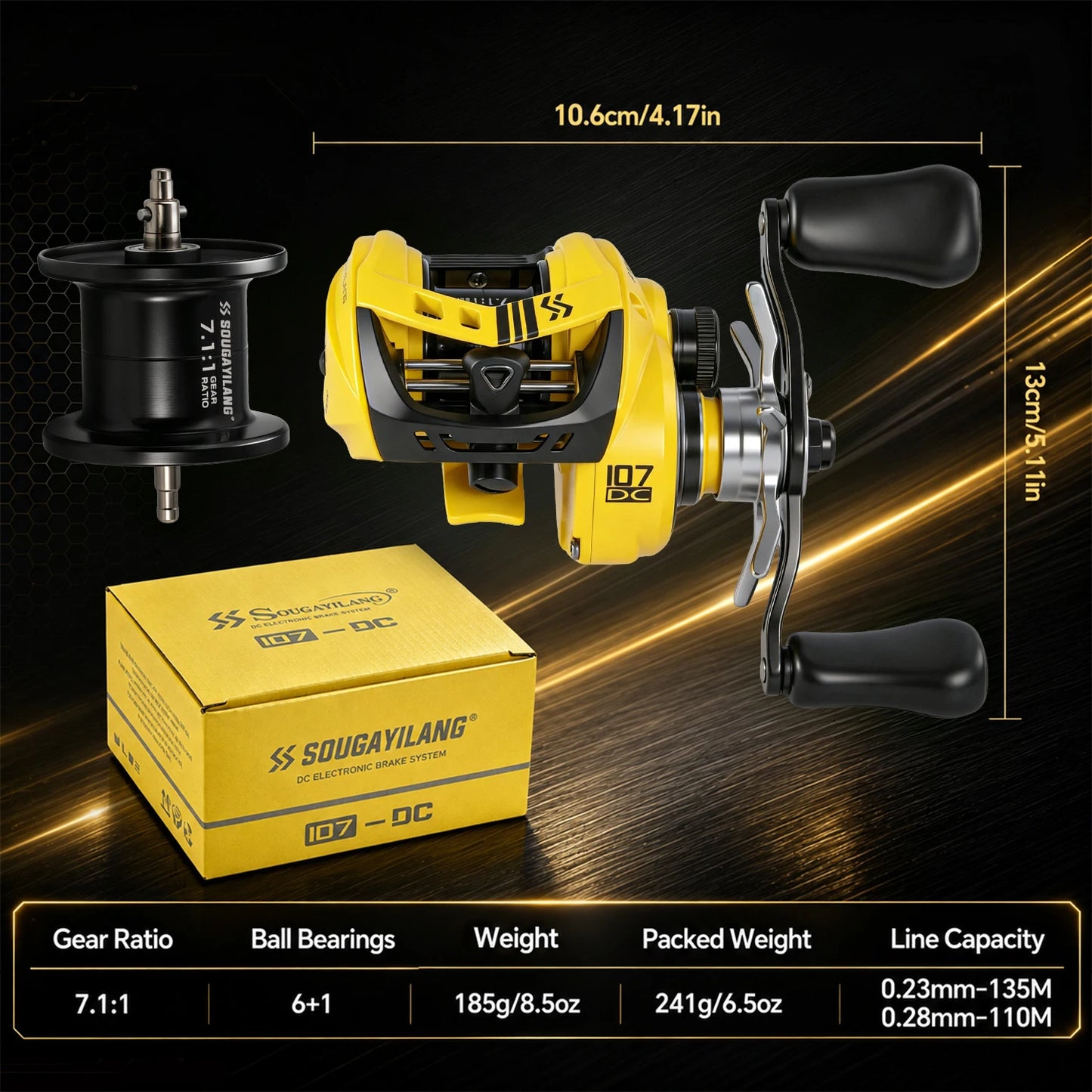Sougayilang iDC Smart Brake Dropshot Baitcasting Reel 7.1:1 Gear Ratio Anti-Exploding Line Fishing Reel Max Drag 15kg Saltwater