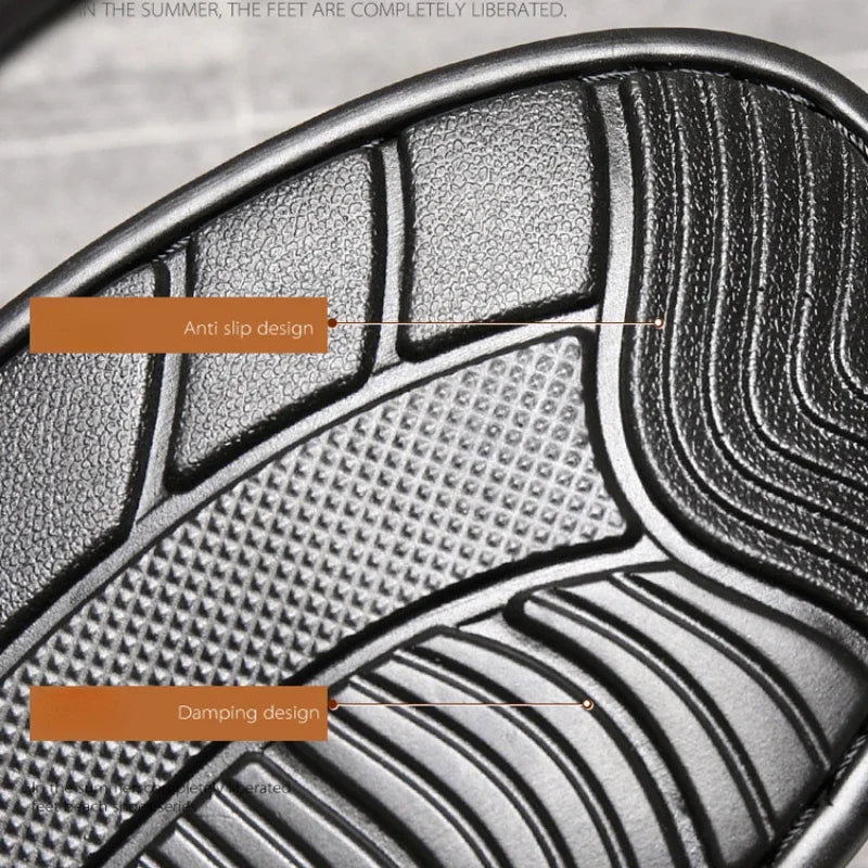 Sandals for Men High Quality Cow Leather Sandals Outdoor Casual Sport Sandals Anti Slip Beach Slippers for Men Summer Slippers