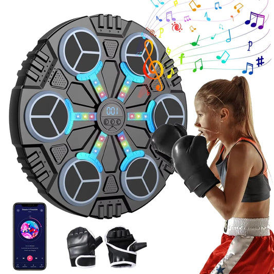 Smart Bluetooth Connection Music Boxing Machine Noise Reduction Wall Mounted Boxing Electronic Target 3 Speed Adjustment