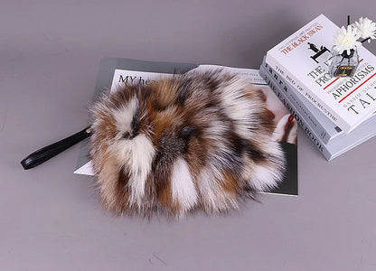 Fashion Fur Bag Autumn And Winter Real Fur Bags Fluffy Fox Fur Messenger Bags For Female Luxury Fur Handbag Warm Plush Handbag