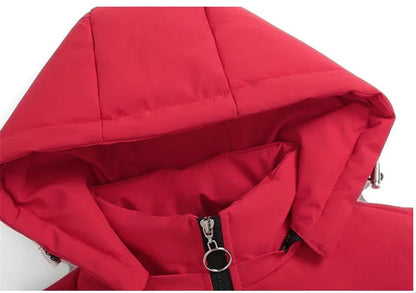 2025 New Women Add Velvet Cotton Jacket Female Winter Fleece Warm Hood Fashion Coat Ladies Down Padded Jackets M- 5XL Coat