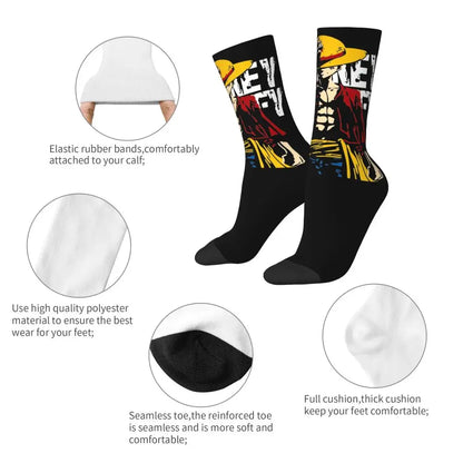 Fashion Men's Socks Harajuku Tony Tony Choppers Sock Luffys Zoros Trafalgar Law Anime Women's Socks Spring Summer Autumn Winter