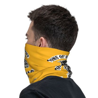 Custom 1 Percenter Essential Sons Bandana Neck Gaiter for Ski Camping Men Women Wrap Scarf TV Show Anarchy Headband Warmer