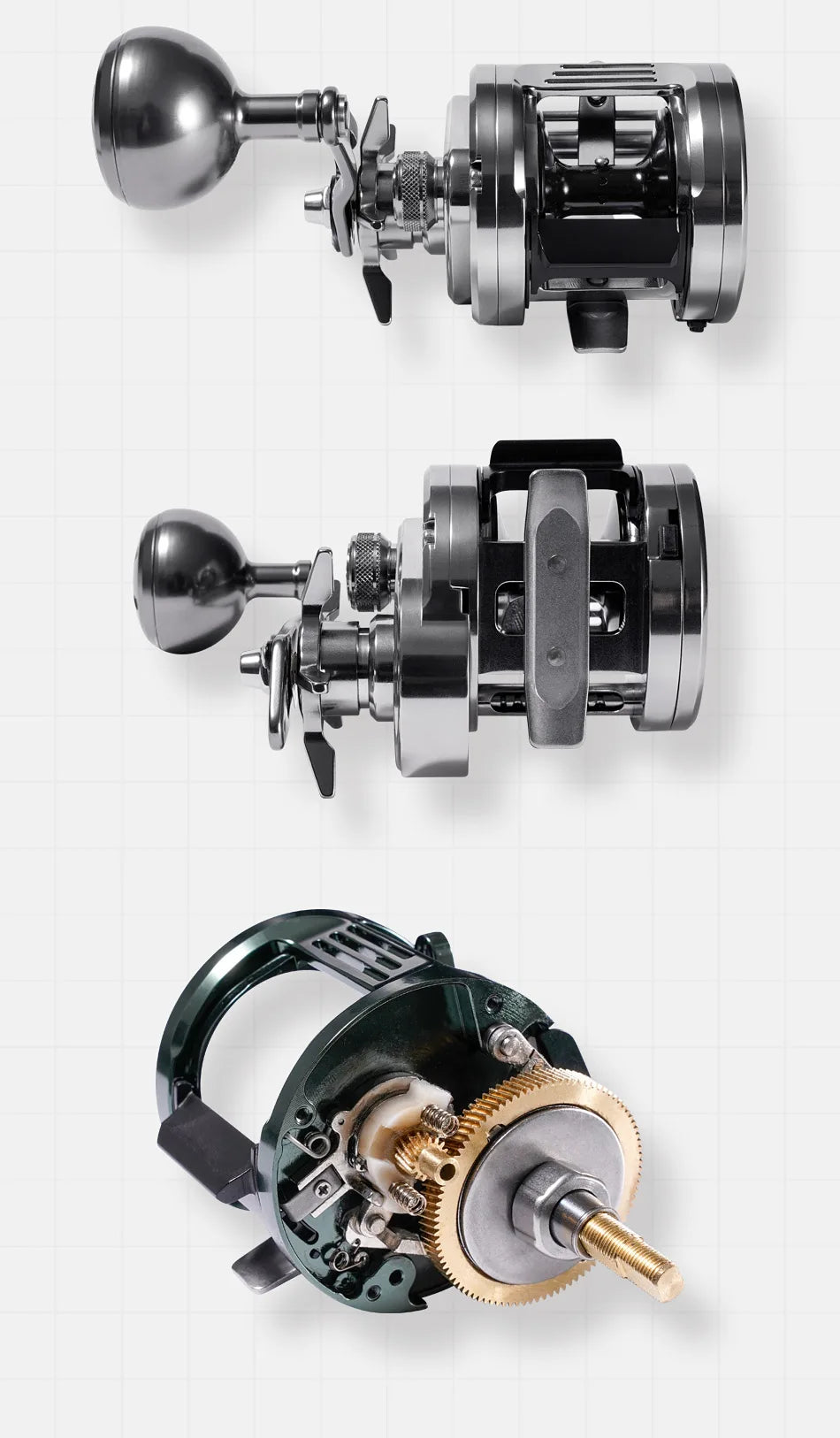Noeby-Light Metal Jigging Reel, 12kg Max Drag,Star Drag, Slow Jigging Reel, Ocean Sea Baitcasting Reel,383G, Gear Ratio 6.5:1