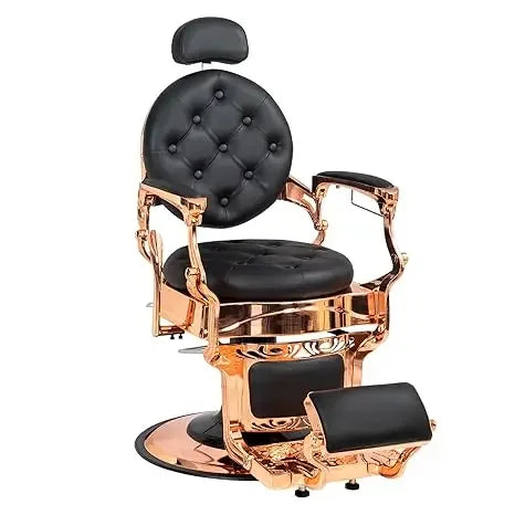 700lbs Heavy Duty Vintage Recline Barber Chair – Hydraulic, 360° Rotatable with Headrest for Professional Salons,Customized