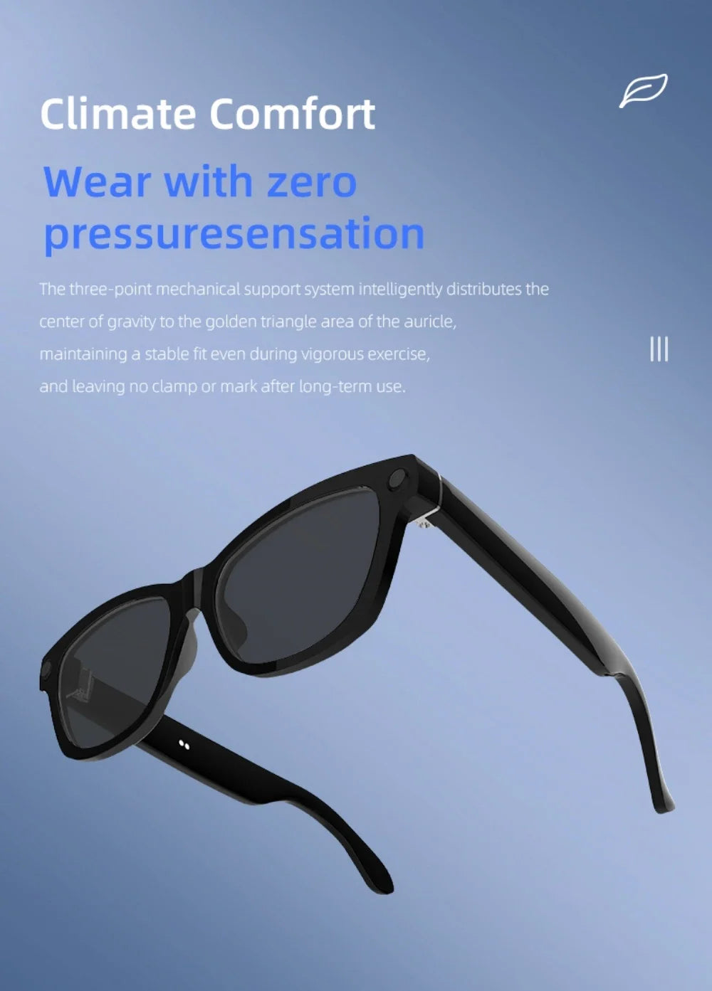 V03 AI Glasses Real Time Translation Multi-Language Chat  Music Call WiFi Upload Pictures Videos Smart Glasses with Camera