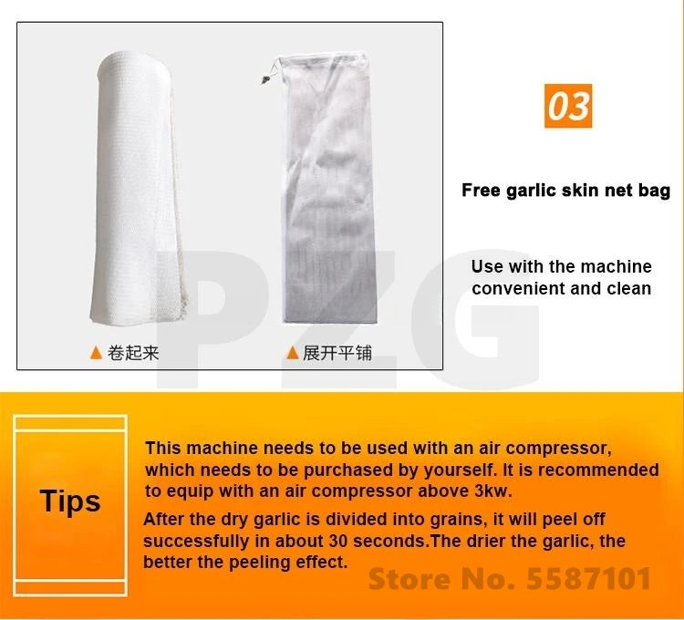 Pneumatic Table-Top Garlic Peeling Separating Machine Garlic Peeler Garlic Skin Removing Machine For Restaurant